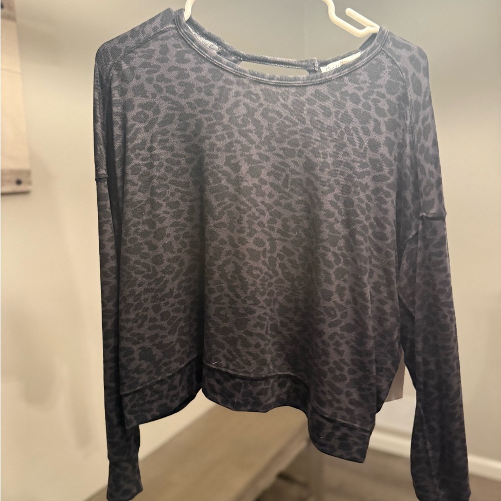 Cloud Chaser Charcoal and Black Patterned Sweatshirt